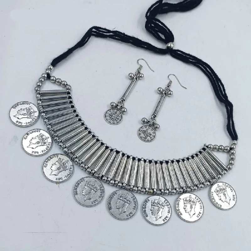 Handcrafted Gold Necklaces-Kavita Art Oxidised Plated Necklace Set