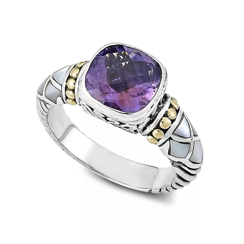 White Gold Engagement Rings-Rak Ring- Amethyst