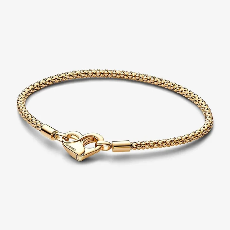 Classic Tennis Bracelets-PANDORA : Pandora Moments Studded Chain Bracelet - Gold