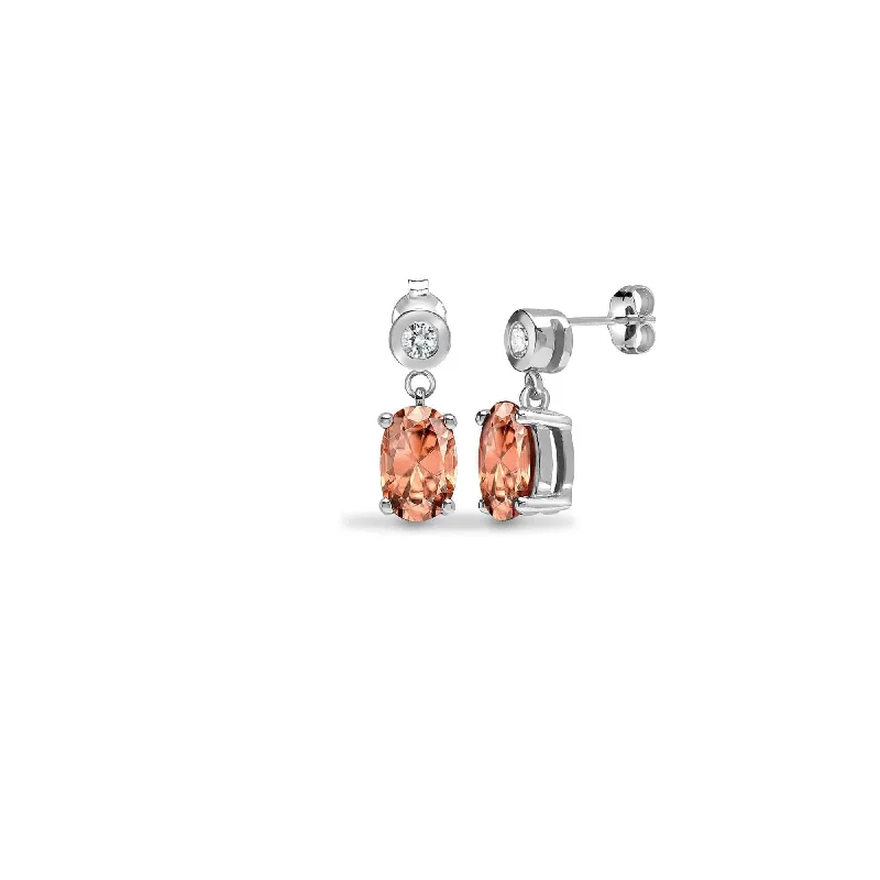 Glittery Earrings for Parties-MORGANITE DROP EARRINGS IN 9K WHITE GOLD