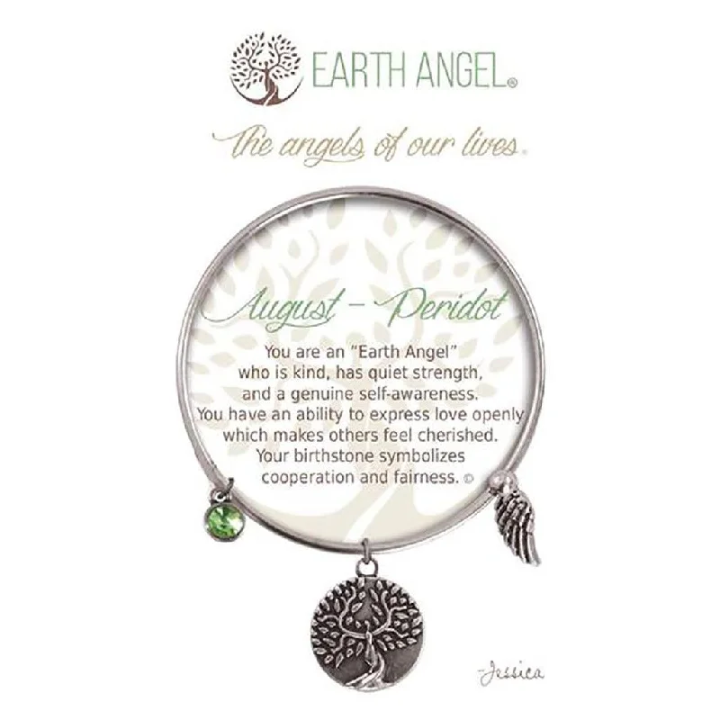 Stylish Charm Bangles-Earth Angel : August - Peridot Bracelet in Silver