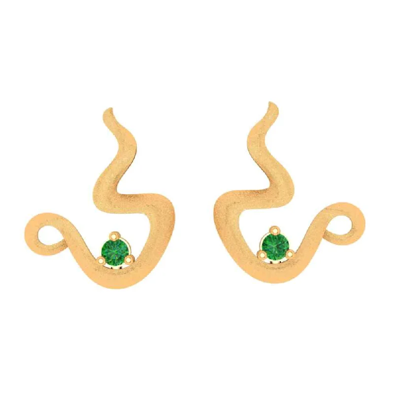 Elegant Rose Gold Earrings-Emerald Green Earrings Gold