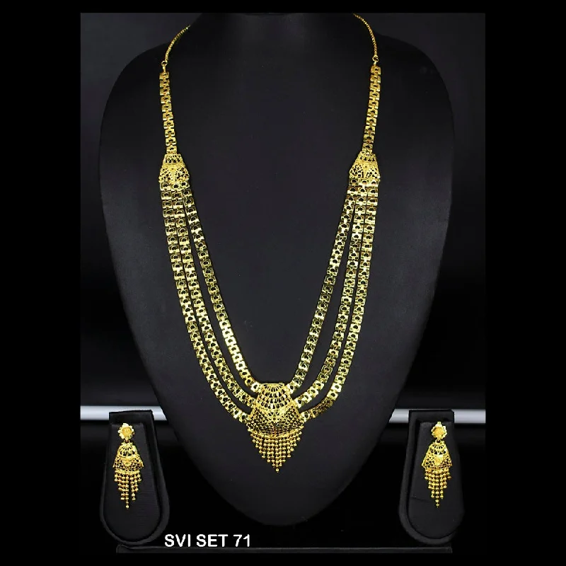 Fashionable Necklaces for Women-Mahavir Forming Gold Necklace Set - SVI SET 71