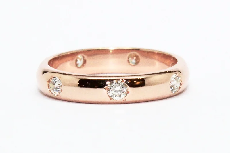 Adjustable Gemstone Rings-STARLIGHT DIAMOND ROSE GOLD BAND AD NO.1606