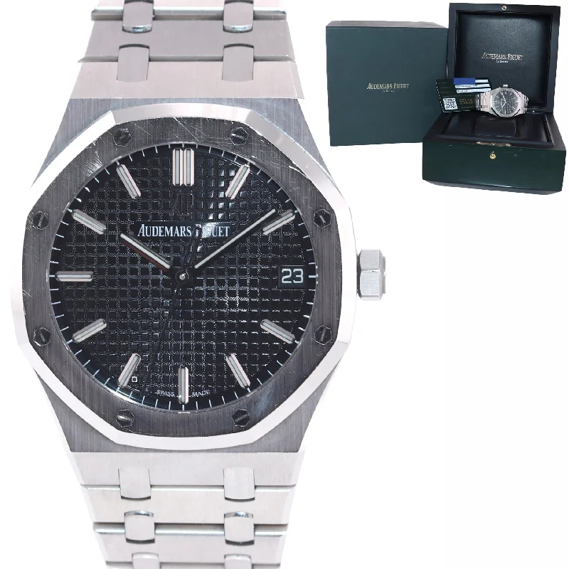 Waterproof Outdoor Watches-PAPERS 2020 Audemars Piguet Royal Oak Steel Black Watch 15500ST.OO.1220ST.03