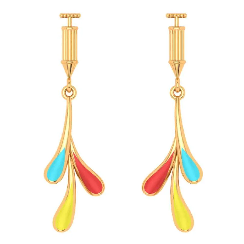 Small Hoop Earrings-Colourful 18k Gold Drop Earrings