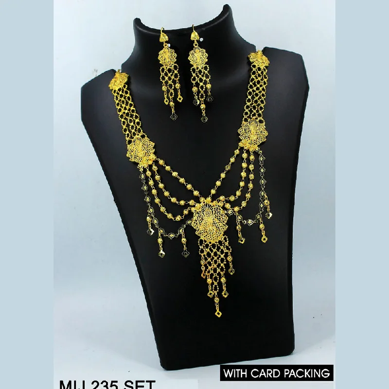 Rose Gold Chain Necklaces-Mahavir Forming Gold Necklace Set   - MIJ Set 235