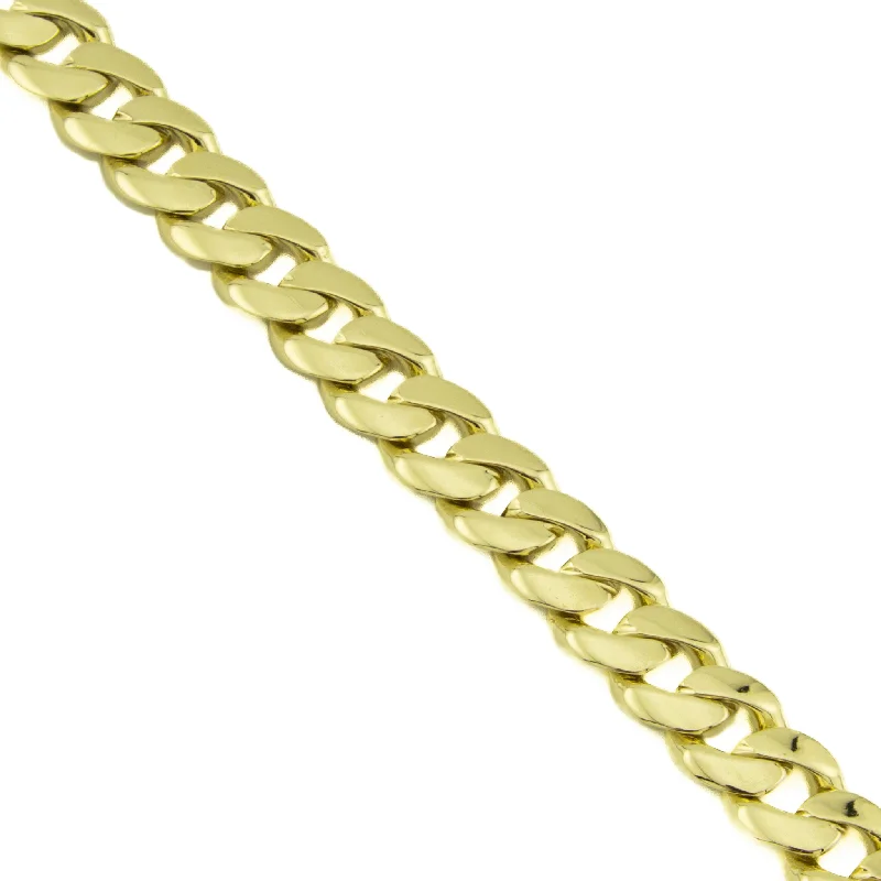 Elegant Gold Bracelets-10mm Wide Curb Chain Link 8" Bracelet in 10K Yellow Gold - 41.1 Grams