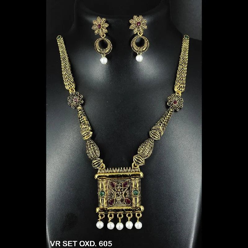 Silver Choker Necklaces-Mahavir Forming Gold Necklace Set - VR SET OXD. 605