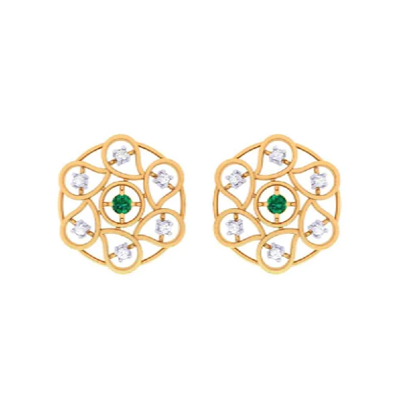 Multi-Tone Earrings-Tear-drop Earrings In A Circular Frame