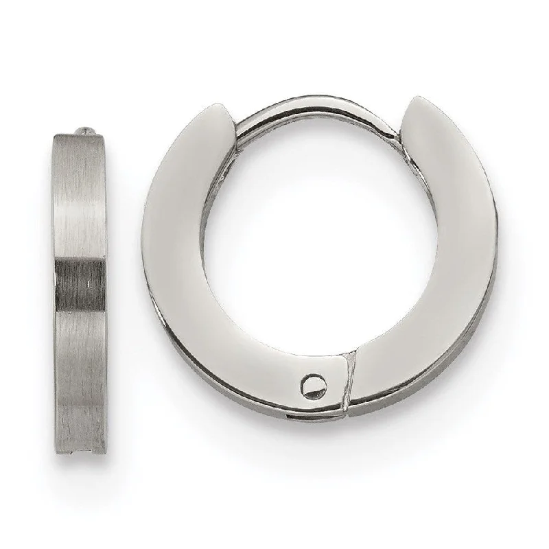 Bold Statement Earrings-Stainless Steel Brushed and Polished 2.0mm Hinged Hoop Earrings