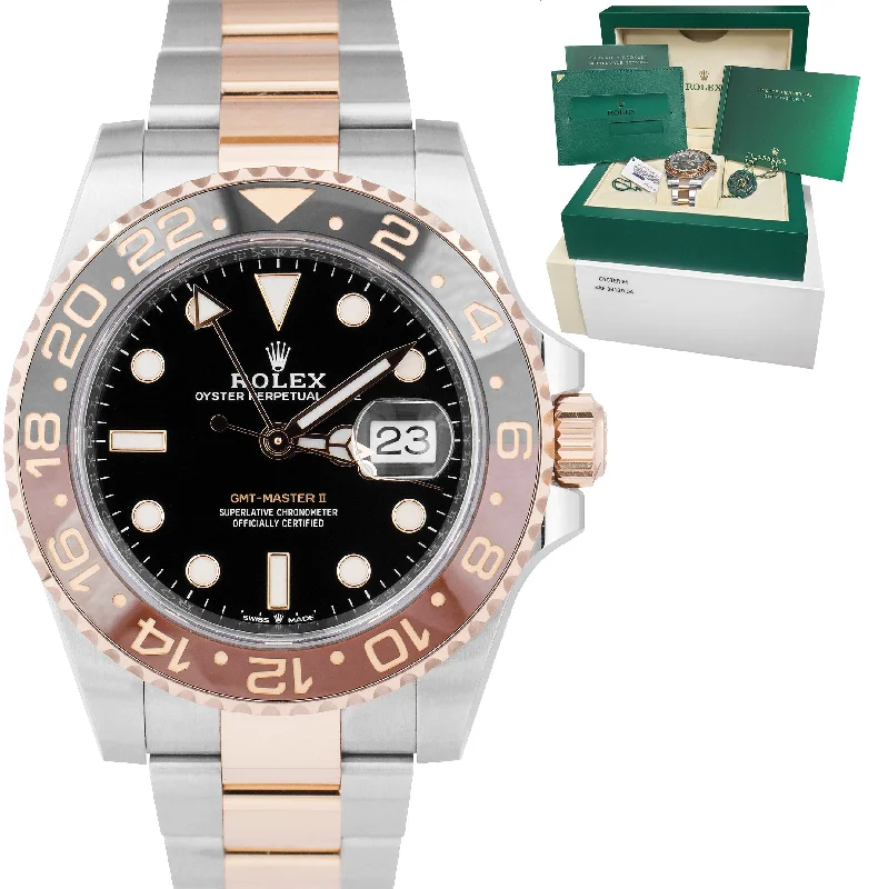 Timeless Classic Watches-NEW APR. 2022 Rolex GMT-Master II Two-Tone Root Beer Rose 40mm Watch 126711 CHNR