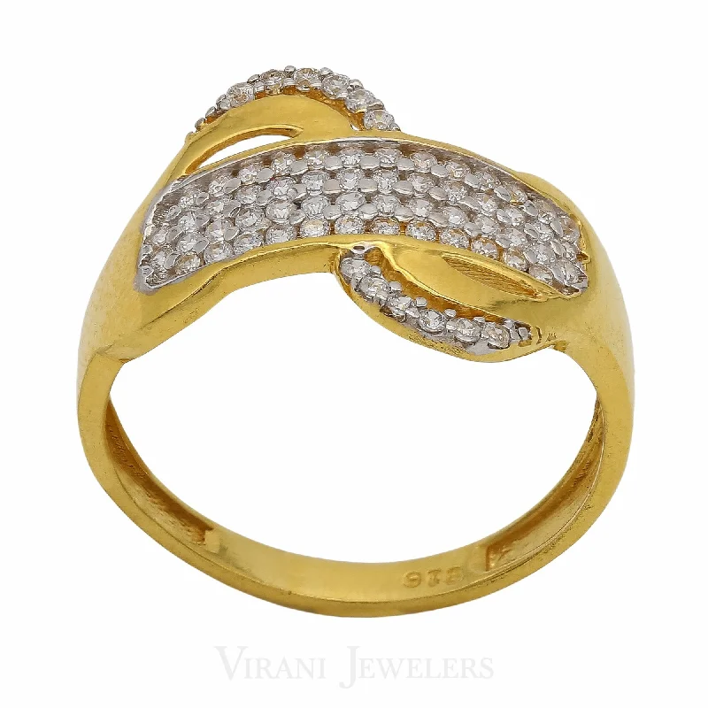 Stylish Couple Rings-22K Gold CZ Ring