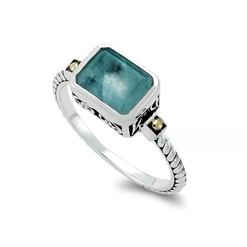 Elegant Wedding Rings-Eirini Ring- Aquamarine