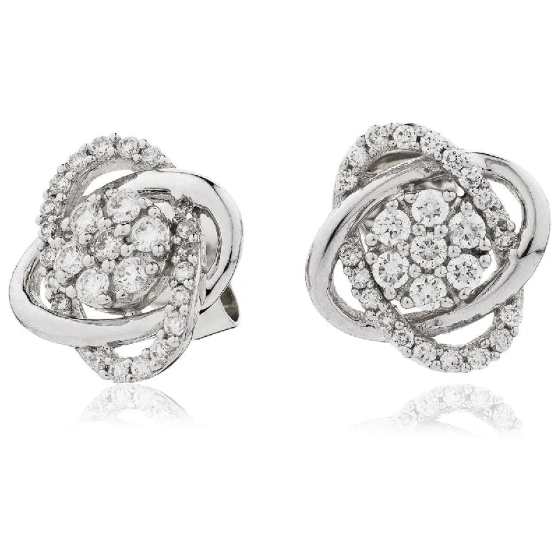 Bridal Jewelry Earrings-DIAMOND SWIRL STUD EARRINGS