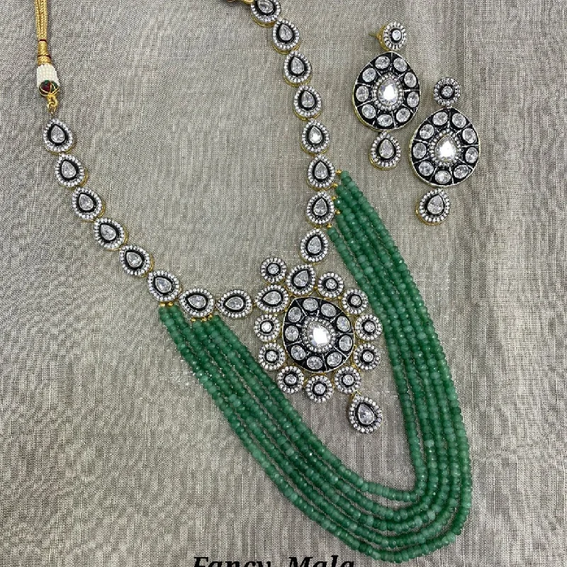 Beautiful Gold Chain Necklaces-Jyoti Arts Gold Plated Beads Long Necklace Set