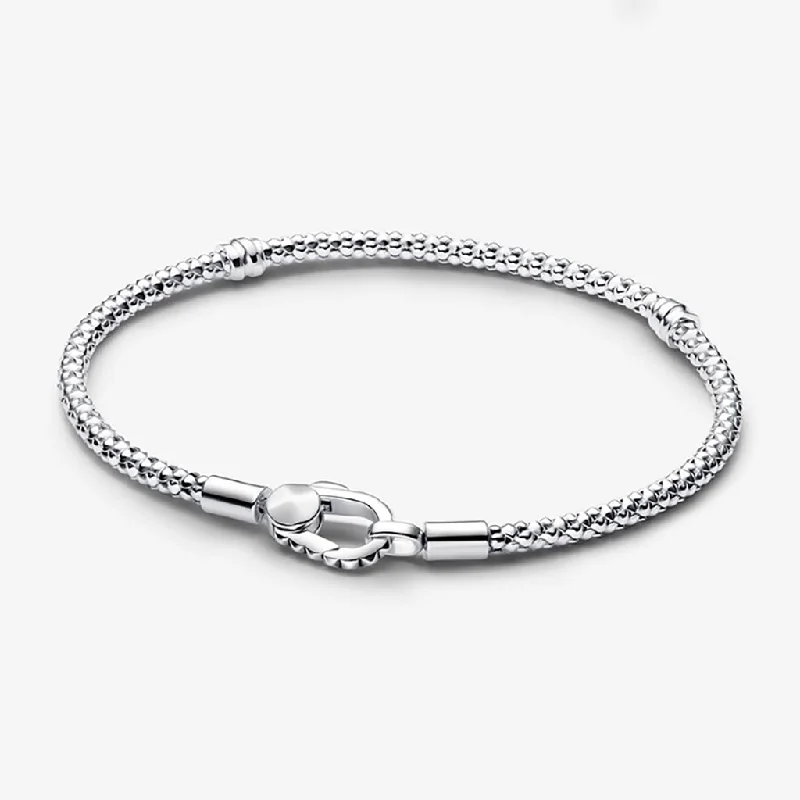 Friendship Bracelets with Beads-PANDORA : Studded Clasp & Chain Bracelet