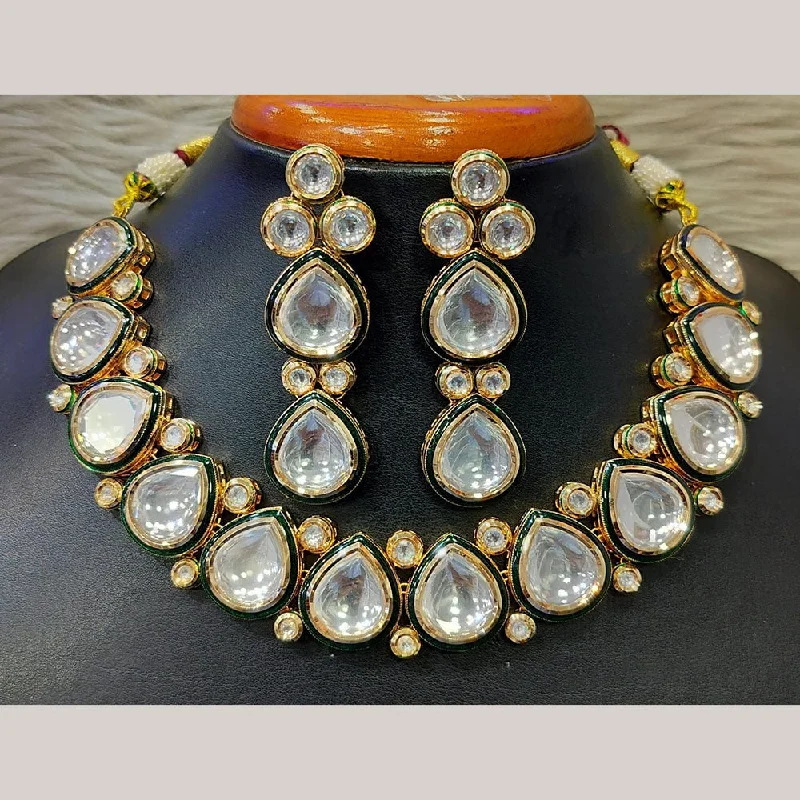 Personalized Family Necklaces-Jain Jewellers Gold Plated Kundan Necklace Set