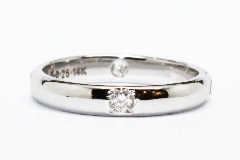 Custom Vintage Rings-STARLIGHT DIAMOND WHITE GOLD BAND AD NO.1608