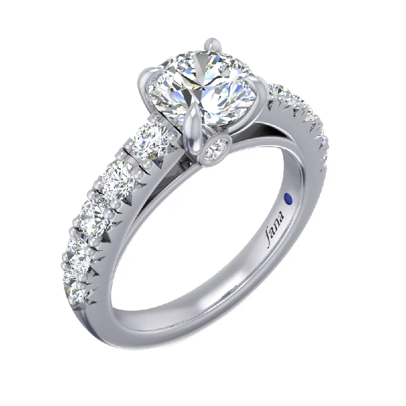 Bold Statement Rings-Handset French Pave Diamond Engagement Ring