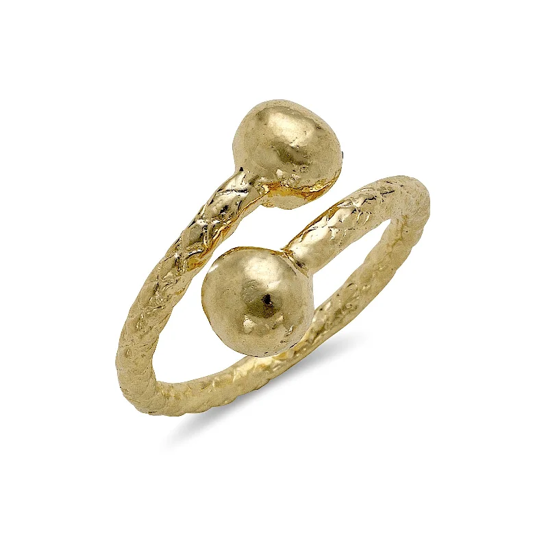 Matching Wedding Rings for Couples-Better Jewelry Classic Ball Ends 10K Yellow Gold West Indian Style Ring