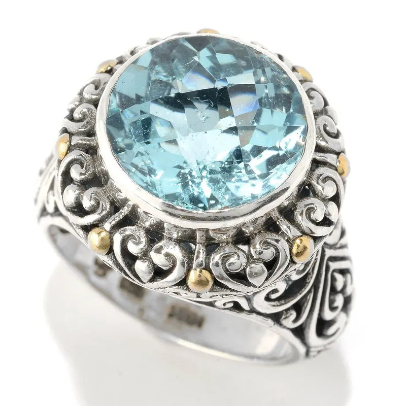 Fashionable Silver Rings-Lorelei Ring- Blue Topaz