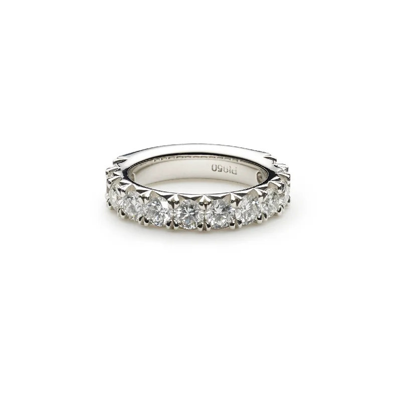 Silver Engagement Rings-14K White Gold Diamond Wedding Band W/ 0.48ct VS-SI Diamonds & Shared Prong Setting