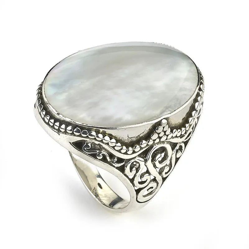 Handcrafted Wedding Rings-Heiress Ring- Mother Of Pearl