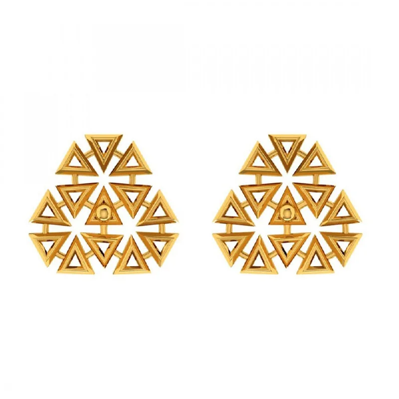 Silver Earring Cuffs-14KT (585) Yellow Gold Earrings For Women