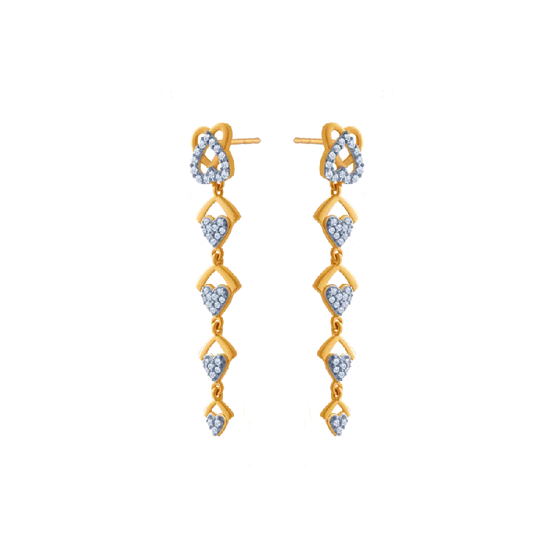 Mixed Color Earrings-14KT (585) Yellow Gold Earrings For Women