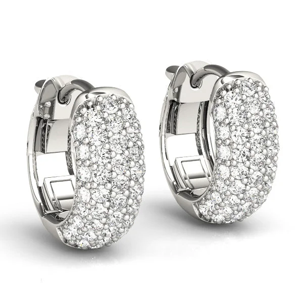 Handmade Earrings Online-14K 5 Row Pave Diamond Earring