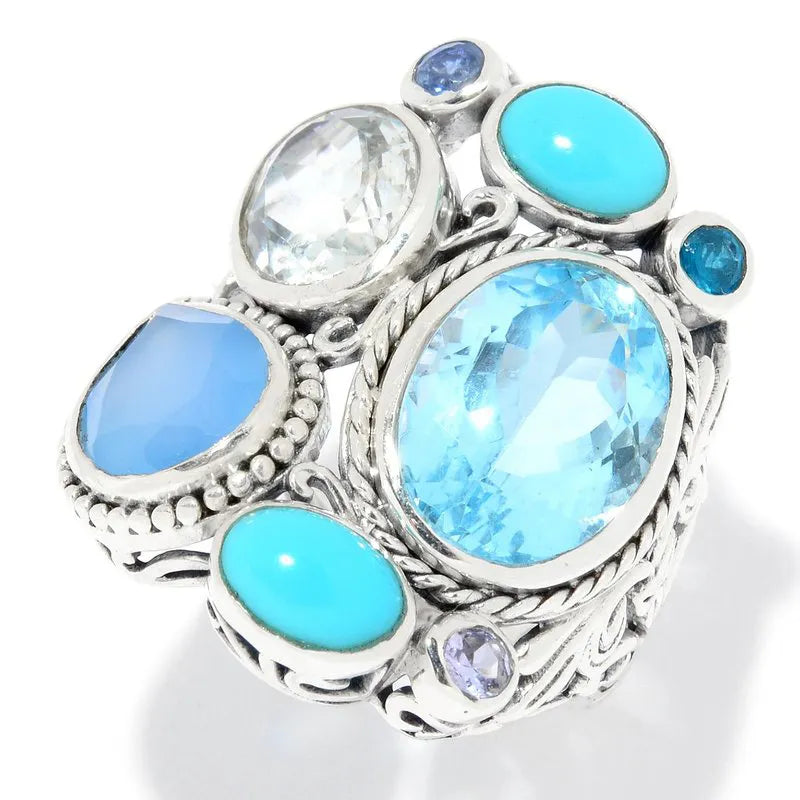 Affordable Engagement Rings-Madeira Ring- Blue Topaz