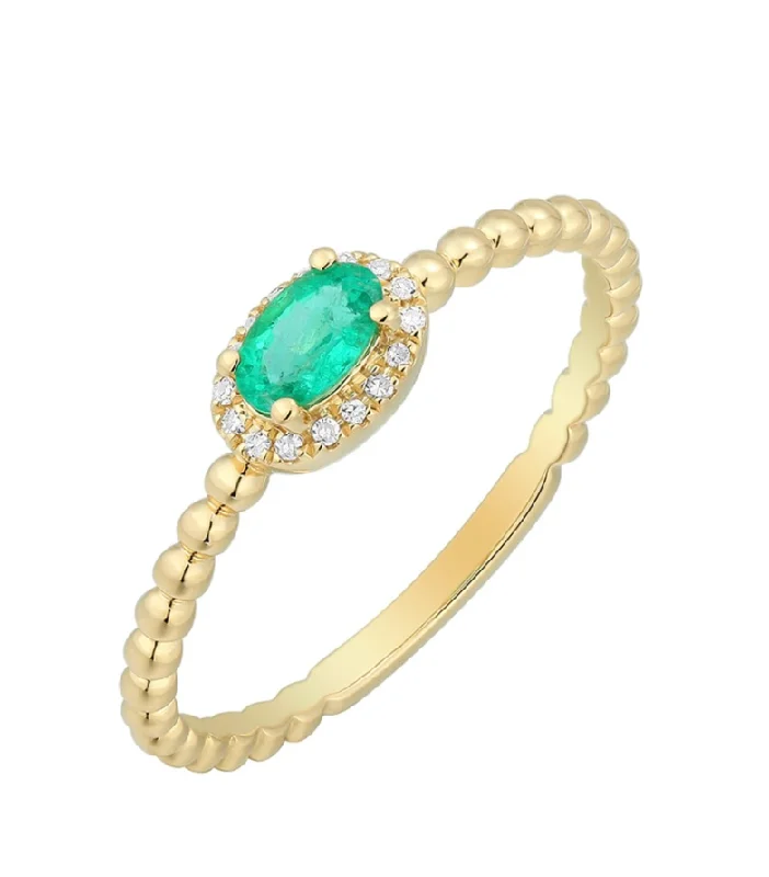 Vintage Promise Rings-Beeded Gemstone Ring