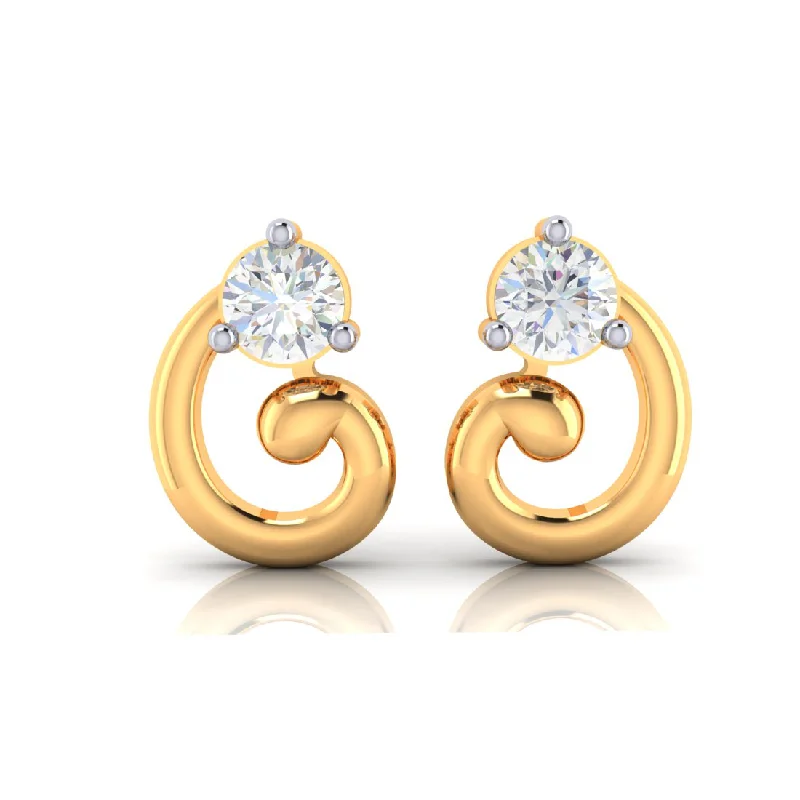 Glittery Earrings for Parties-Latest Design 14k Gold & American Diamond Earrings