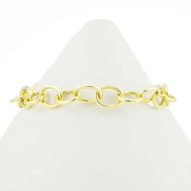 Personalized Beaded Bracelets-Tiffany & Co. Oval Link Bracelet in 18K Yellow Gold