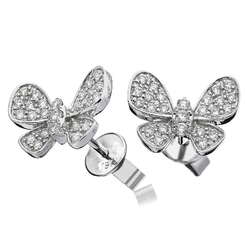 Unique Hoop Earrings-DIAMOND BUTTERFLY STUD EARRINGS