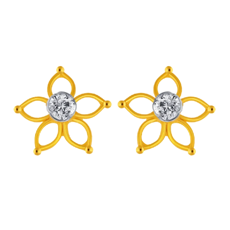 Affordable Silver Earrings-14KT (585) Yellow Gold Stud Earrings For Women