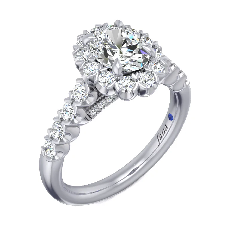 Luxury Wedding Bands-Fana Large Oval Halo Engagement Ring