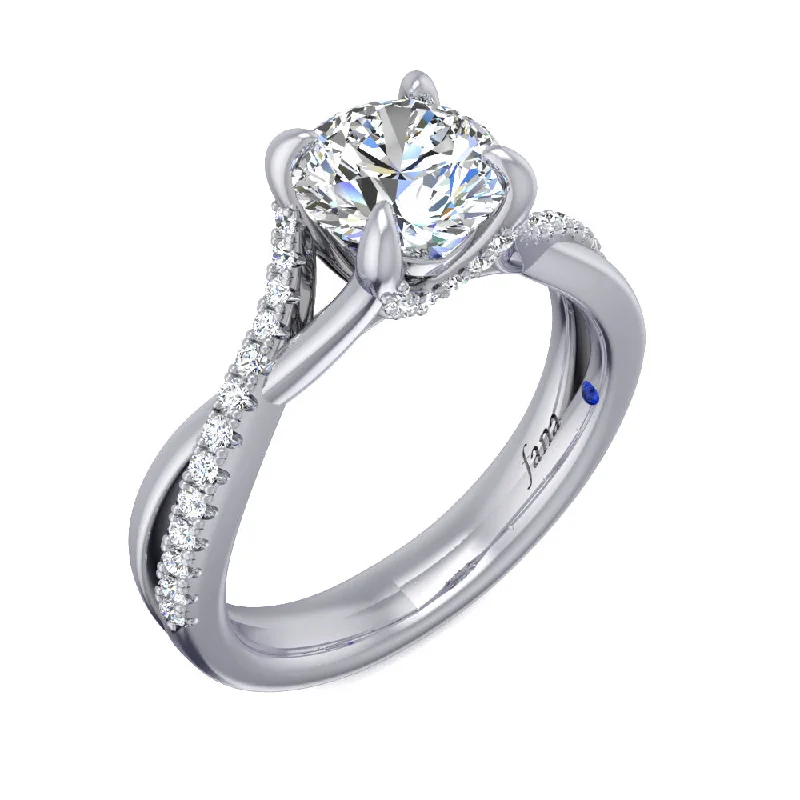 Stylish Wedding Rings for Brides-Fana Alternating Diamond Twist Engagement Ring