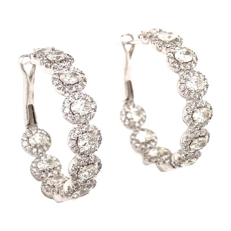 Colorful Hoop Earrings-3.5CT Diamond Hoop Earrings