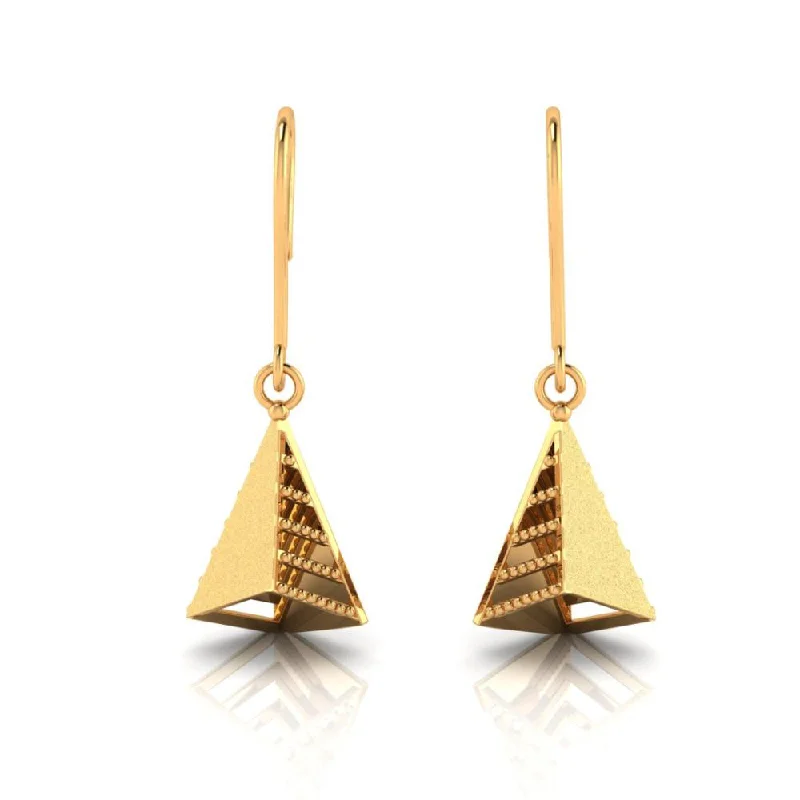 Elegant Bead Earrings-18k Attractive Gold Earrings With A Unique Conical Shape