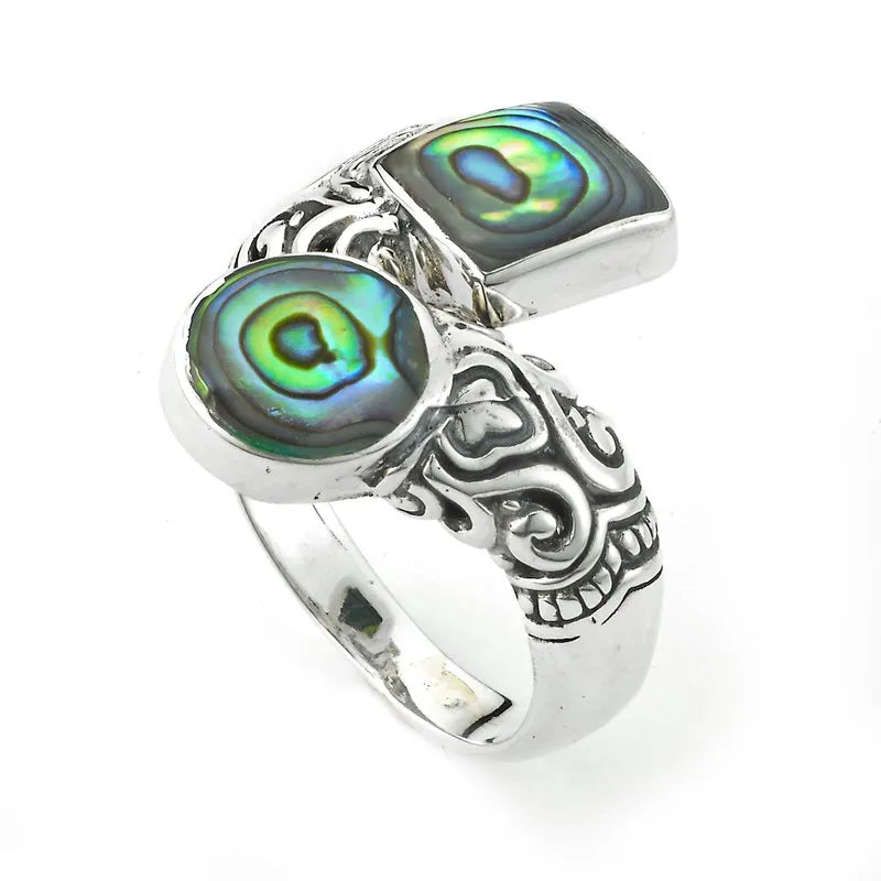 Colored Gemstone Rings-Taoyi Ring- Paua