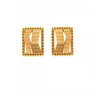 Lightweight Gold Earrings-14KT (585) Yellow Gold Earrings For Women