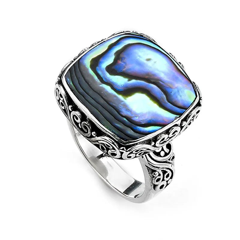 Unique Promise Rings-Wander Ring- Paua