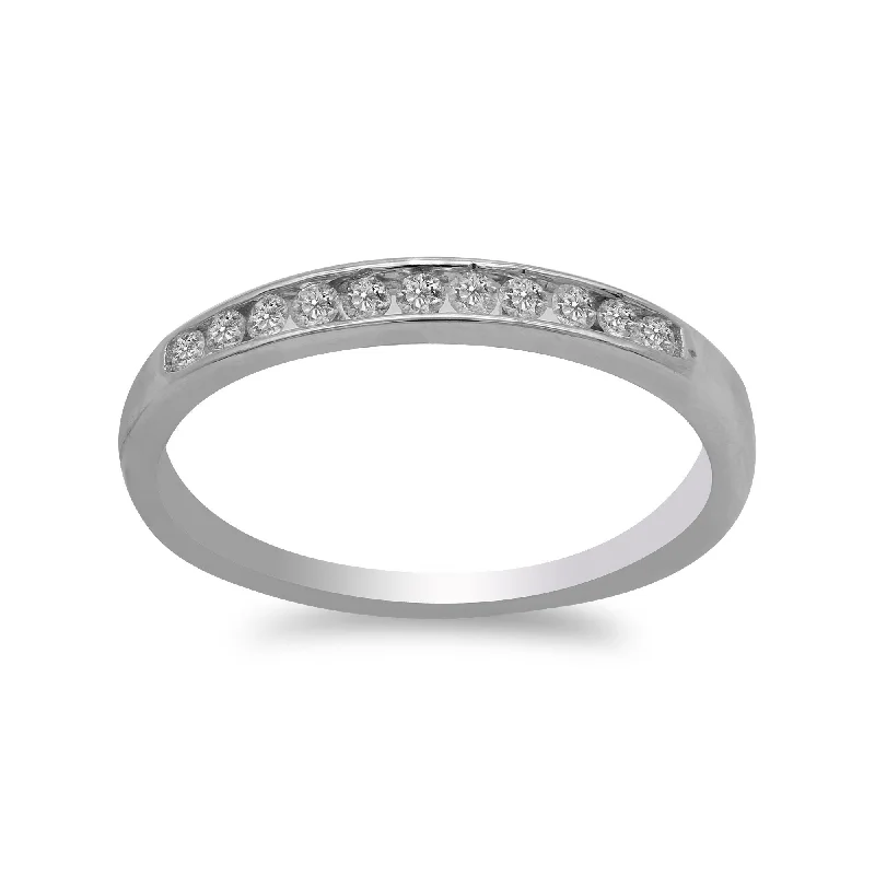 Personalized Name Rings for Men-14K White Gold Diamond Ring