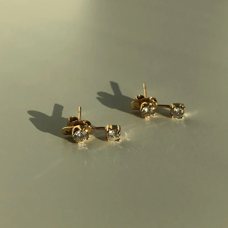 Luxury Earrings for Brides-Diamond Stud Earrings & Diamond Floater Ear Jackets, Solid 14k Gold