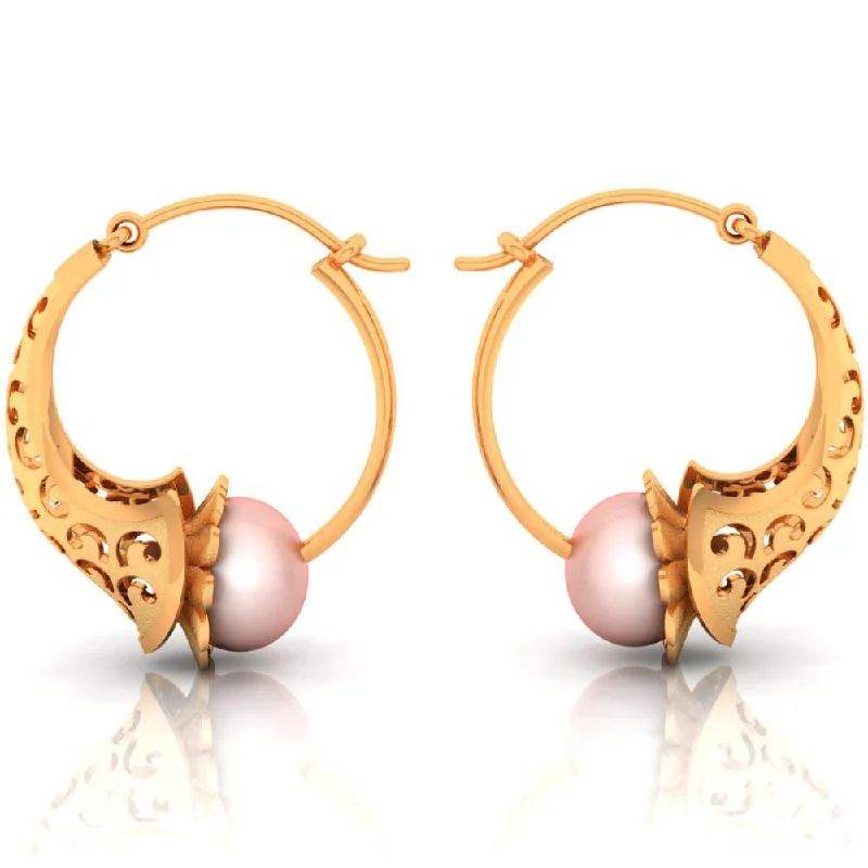 Precious Stone Earrings-18k Beautiful Gold Earrings With Elaborate Artistry