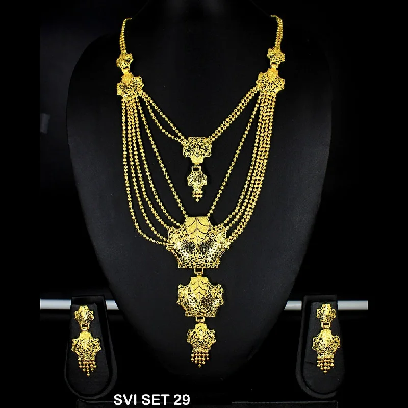 Vintage Style Necklaces-Mahavir Forming Gold Necklace Set - SVI SET 29.