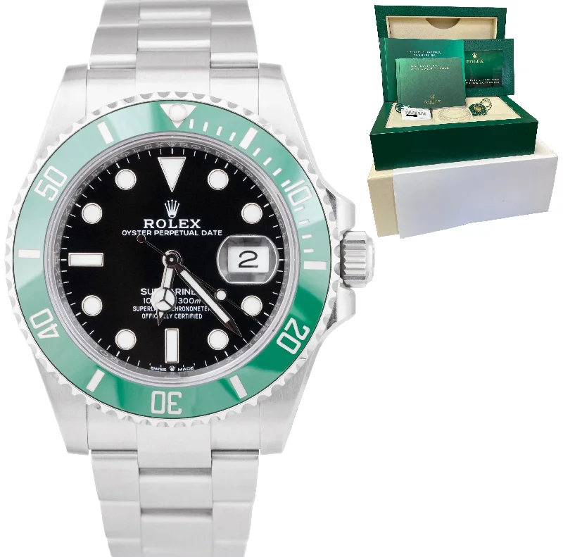 Personalized Watches for Special Occasions-2021 Rolex Submariner 41mm Date GREEN KERMIT Ceramic Steel Watch 126610 LV B+P