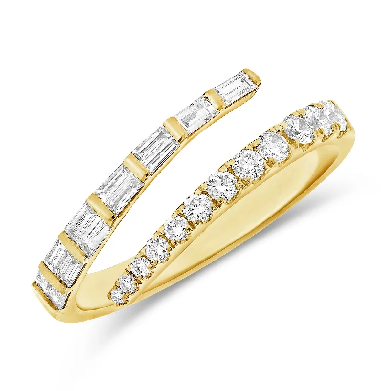 Oval Diamond Rings-Wrap Baguette Ring